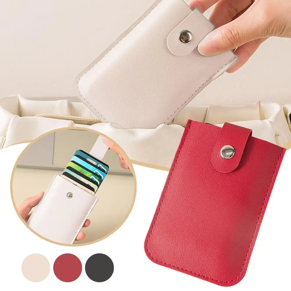 

Polyurethane Mini Card Wallet Pull-out Type 5/6 Card Pockets Business Card Case RFID Blocking PU Leather ID Card Holder