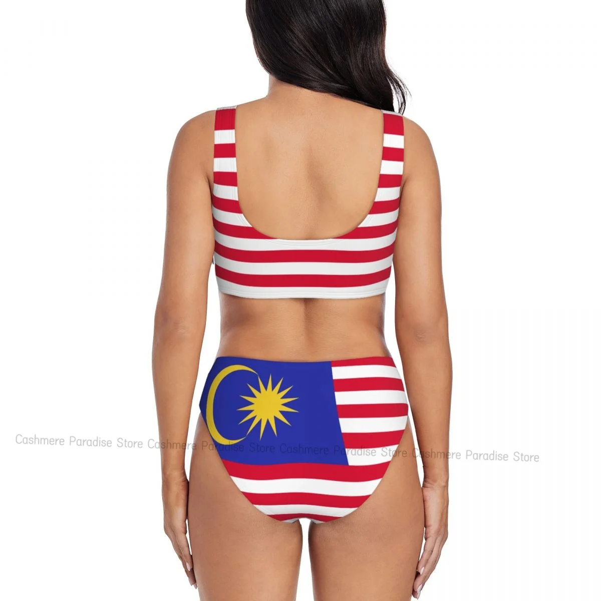 The Push-Up Malaysia Flag Sexy Bikini Women Swimwear Female Swimsuit Swimming Bathing