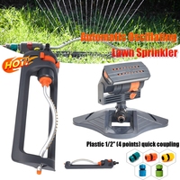 Automatic Oscillating Lawn Sprinkler 19 Hole 4 Modes Watering Device with 1/2in Connector for Home Garden Agricultural Irrigatio