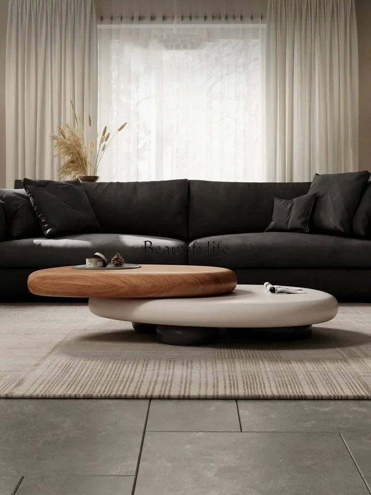 

ld25 Cobble rotating coffee table short Italian creative special-shaped small apartment coffee table