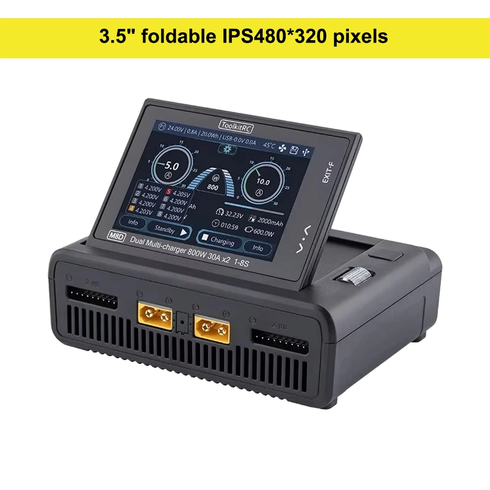 ToolkitRC M8D 1600W 50A DC Balance Touch Screen Charger 65W Fast