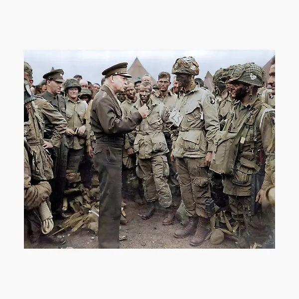 General Dwight D Eisenhower Addresses A  Poster Sitcker for Art Luggage Laptop Decorations Wall Cartoon Home Room Bumper Window