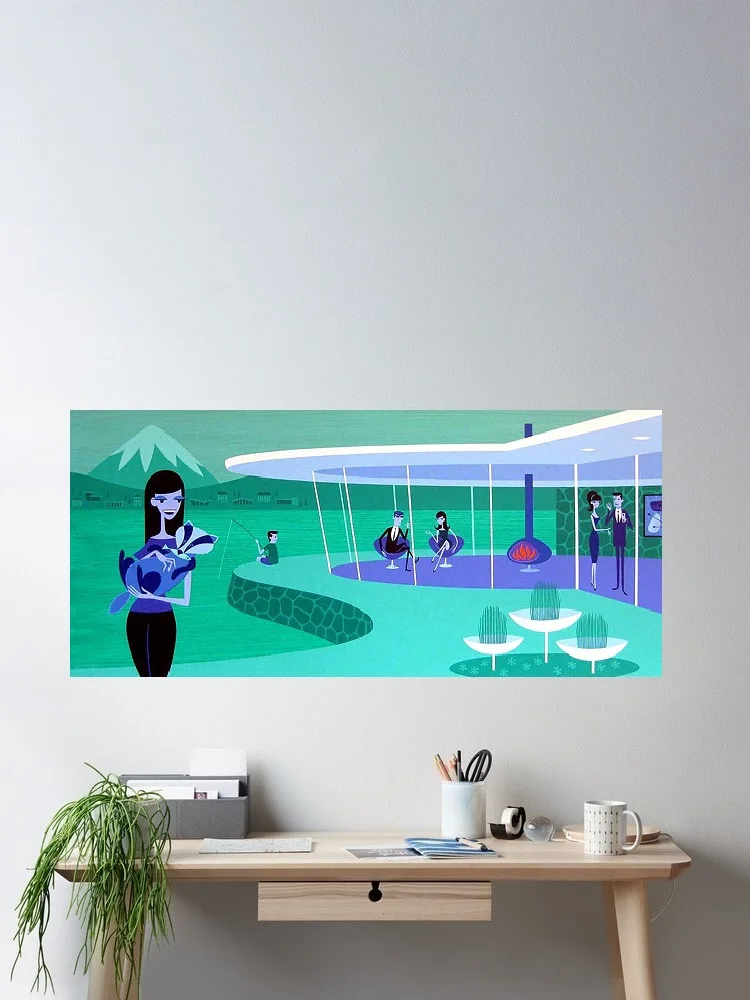 

Josh Agle Shag Fine, Print Art Canvas Poster- For Living Room Decoration - Home Wall Decor Picture
