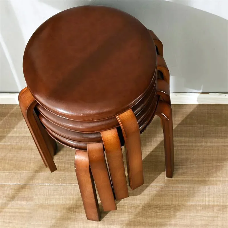 #for Solid Wood Stool Home Dining Stool Soft Bag Top Round Stool Living Room
