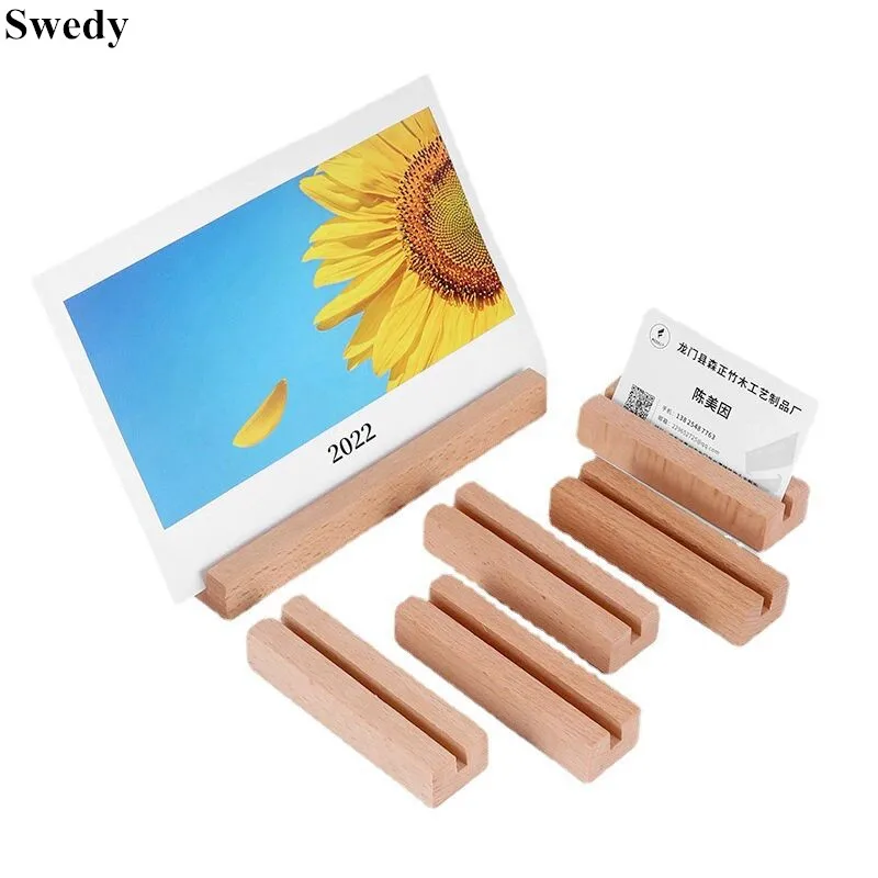 

Wooden Table Number Sign Holder Stand Memo Menu Photo Picture Note Clip Holder Wedding Place Card Holder