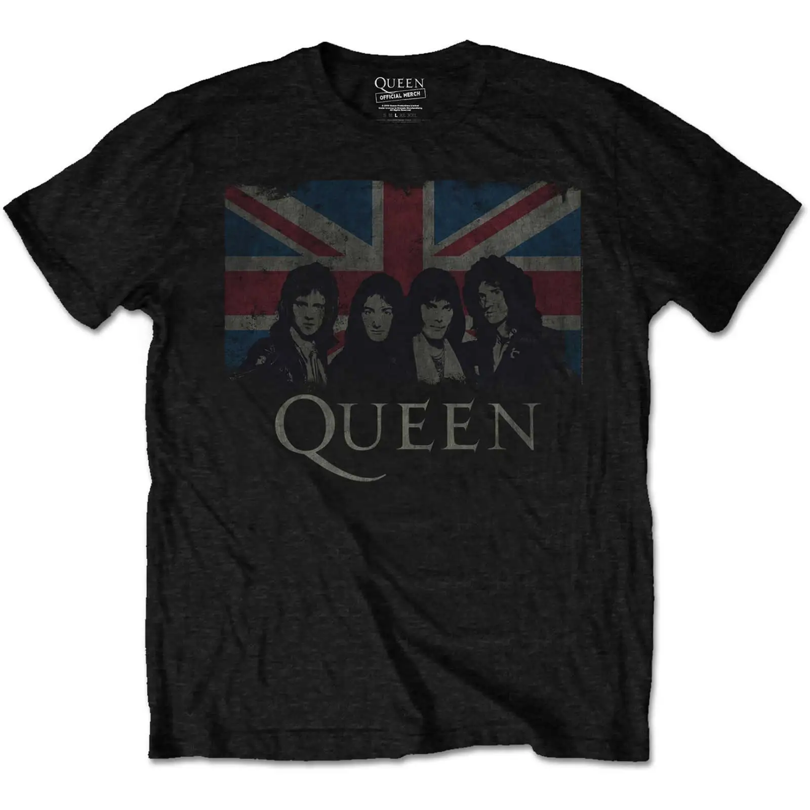 Queen Union Jack Black T shirt Officially Licensed