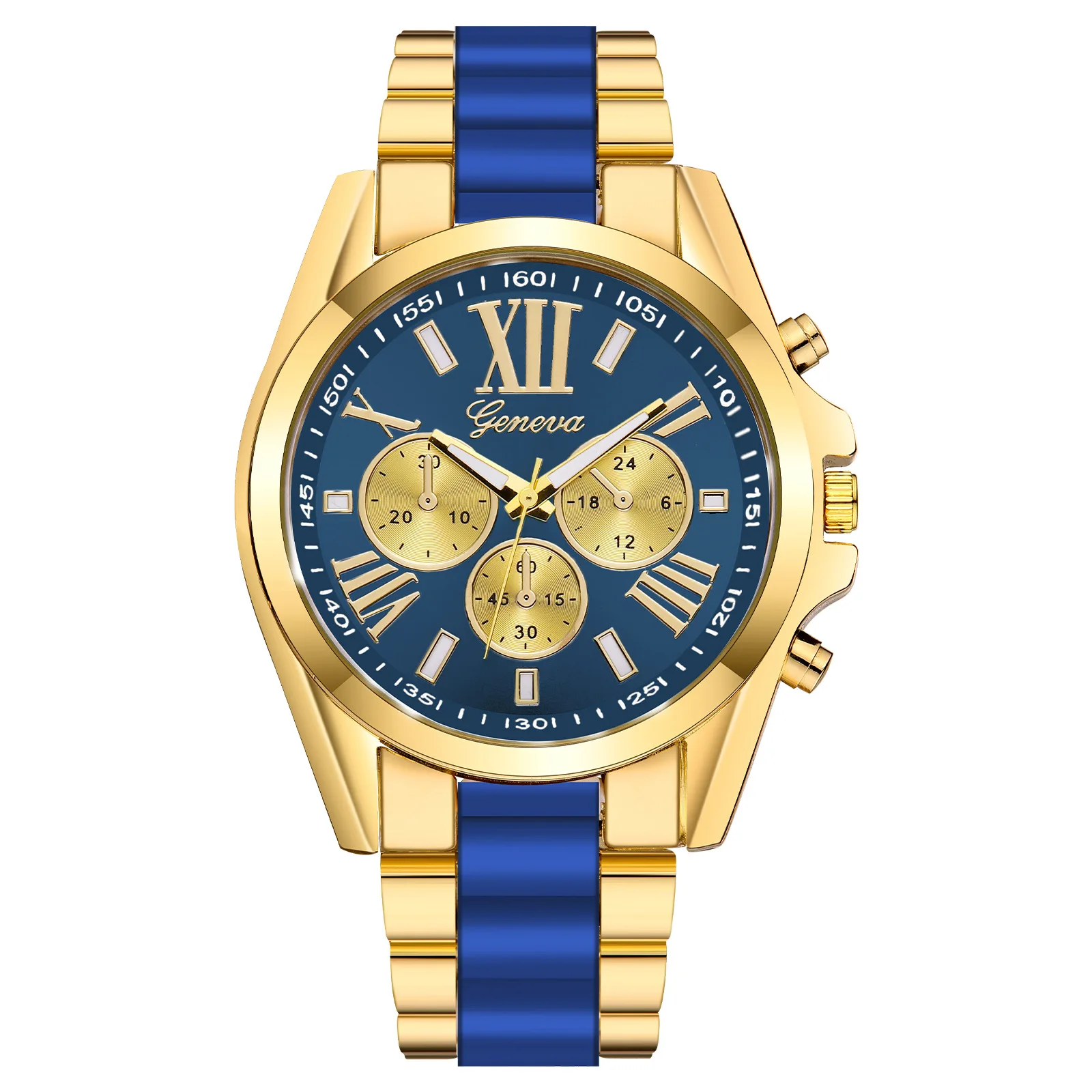 New Arrived Men Luxury Watches Cool Blue Gold Quartz Steel Wristwatch Exquisite Masculino Relogio Fashion Clock Male Saati