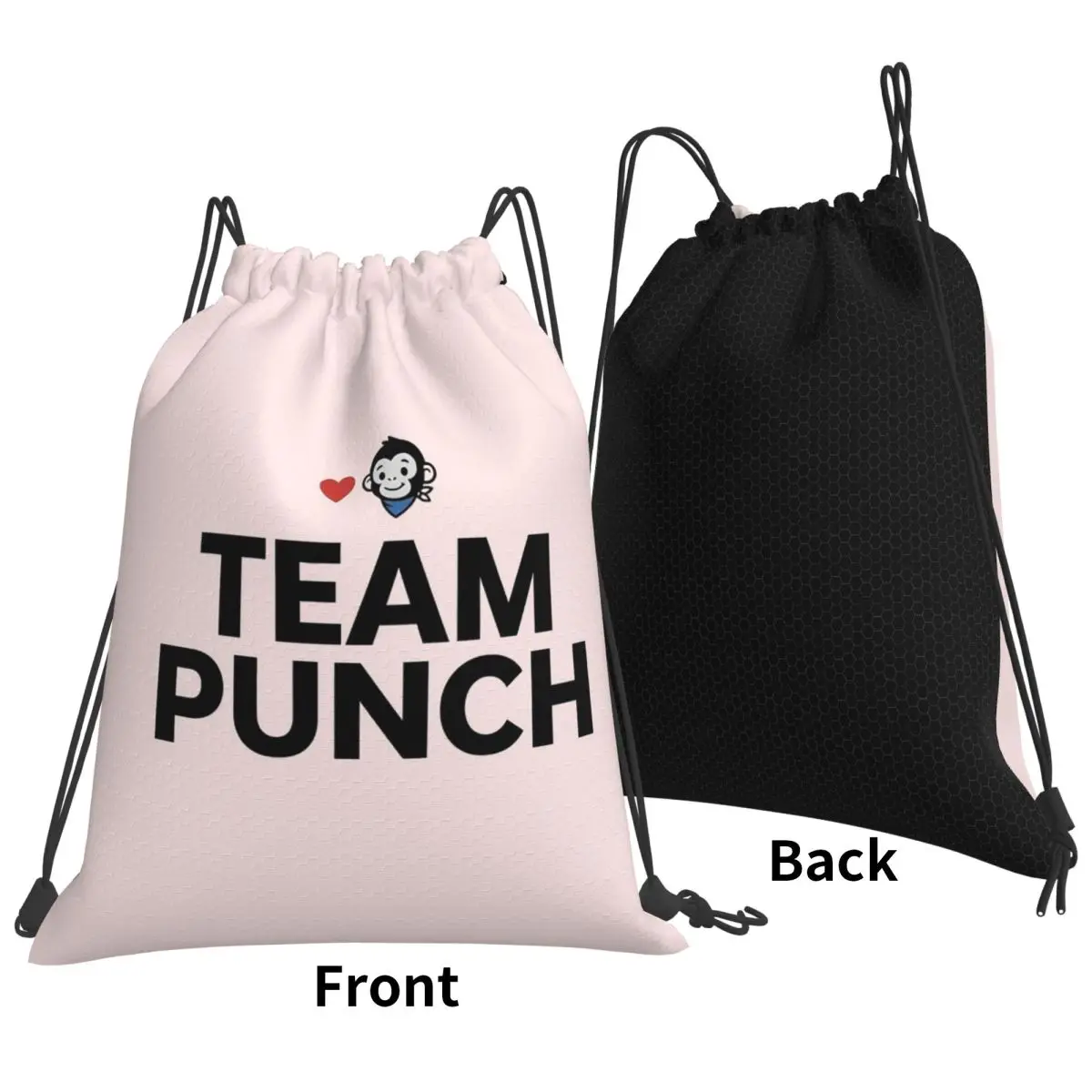 Team Punch Bold Support Design Backpacks Multi-function Drawstring Bundle Pocket Sports Bag Book Bags for Travel School