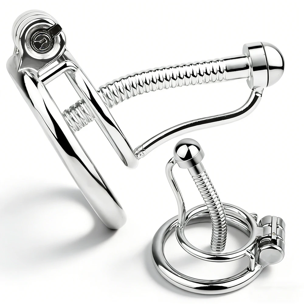 LEZEE-jaula de castidad para espada occidental, cerradura uretral con tapón para pene, cinturón de castidad, dilatador de agujeros, cerraduras para pene masculino, Juguetes sexuales BDSM para hombres