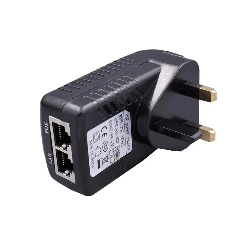 48V 0.5A 24 Watt POE spina a muro iniettore Poe adattatore Ethernet telecamera IP CCTV alimentatore per telefono PoE spina US EU AU UK