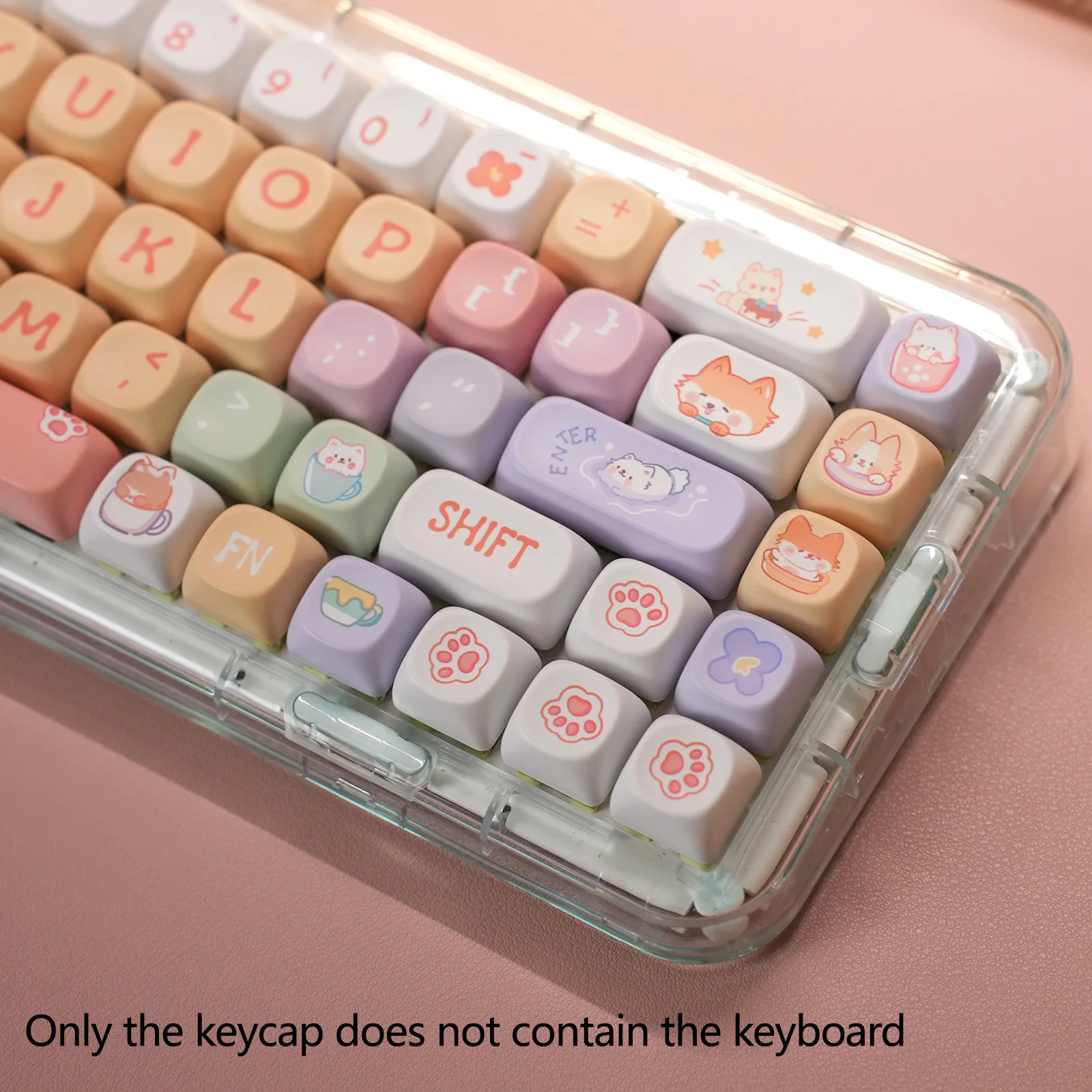 

Мультяшный милый щенок для девочек, механическая клавиатура из ПБТ, адаптация 61/64/68/75/82/84/87/89/96/ключи и т. д.