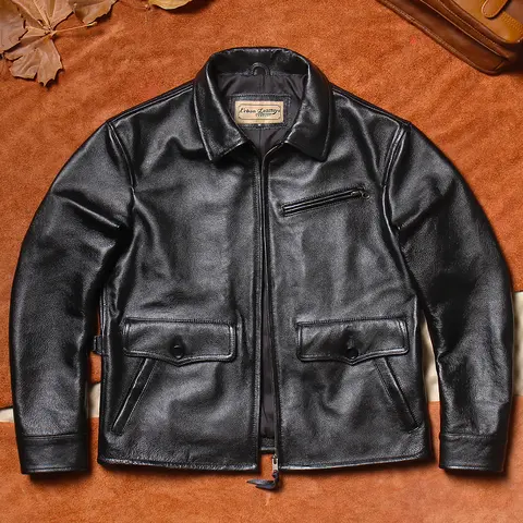 진짜 가죽 재킷 가을 긴 소매 캐주얼 진짜 가죽 짧은 길이 첫 번째 코끼리 가죽 캐주얼 카라 남성용 재킷 자켓 자켓