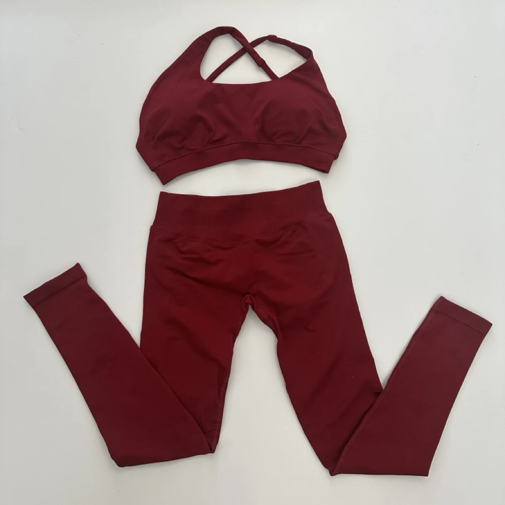 No Logo Seamless Gym Set Women Yoga Clothing Sportswear Yoga Leggings and Sports Bra 2 Piece Sets Workout Outfit Activewear