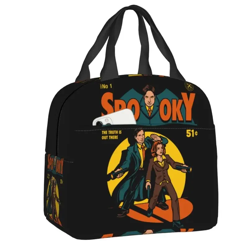 The X Files Truth Is Out There Insulated Lunch Tote Bag Spooky Mulder Scully Dana Fox Cases Tv Portable Cooler Thermal Bento Box