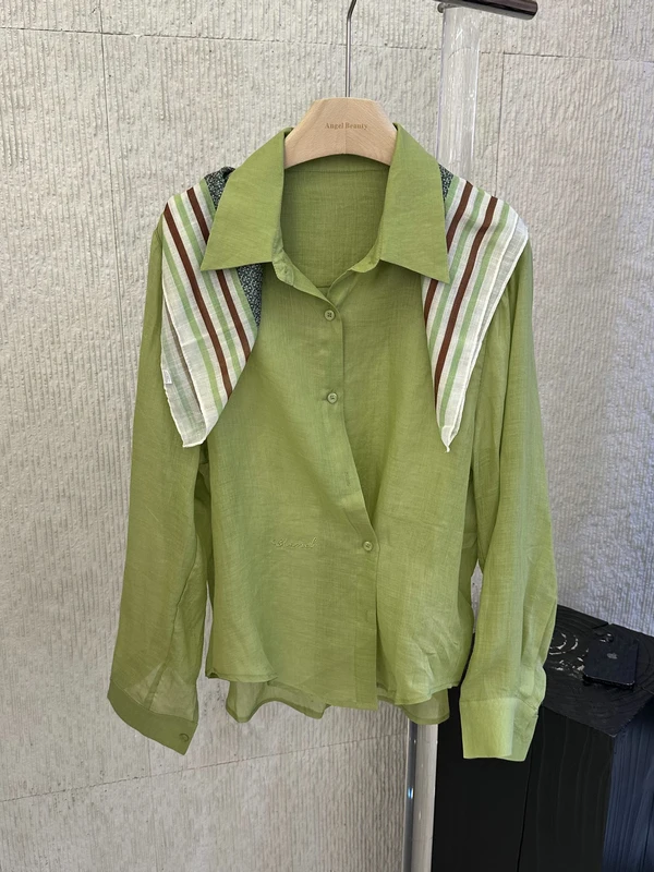 

Women's Loose Comfortable Breathable Sun Protection Silk Scarf Cardigan Shirt Korean Style Linen Spring Summer Casual Shirt