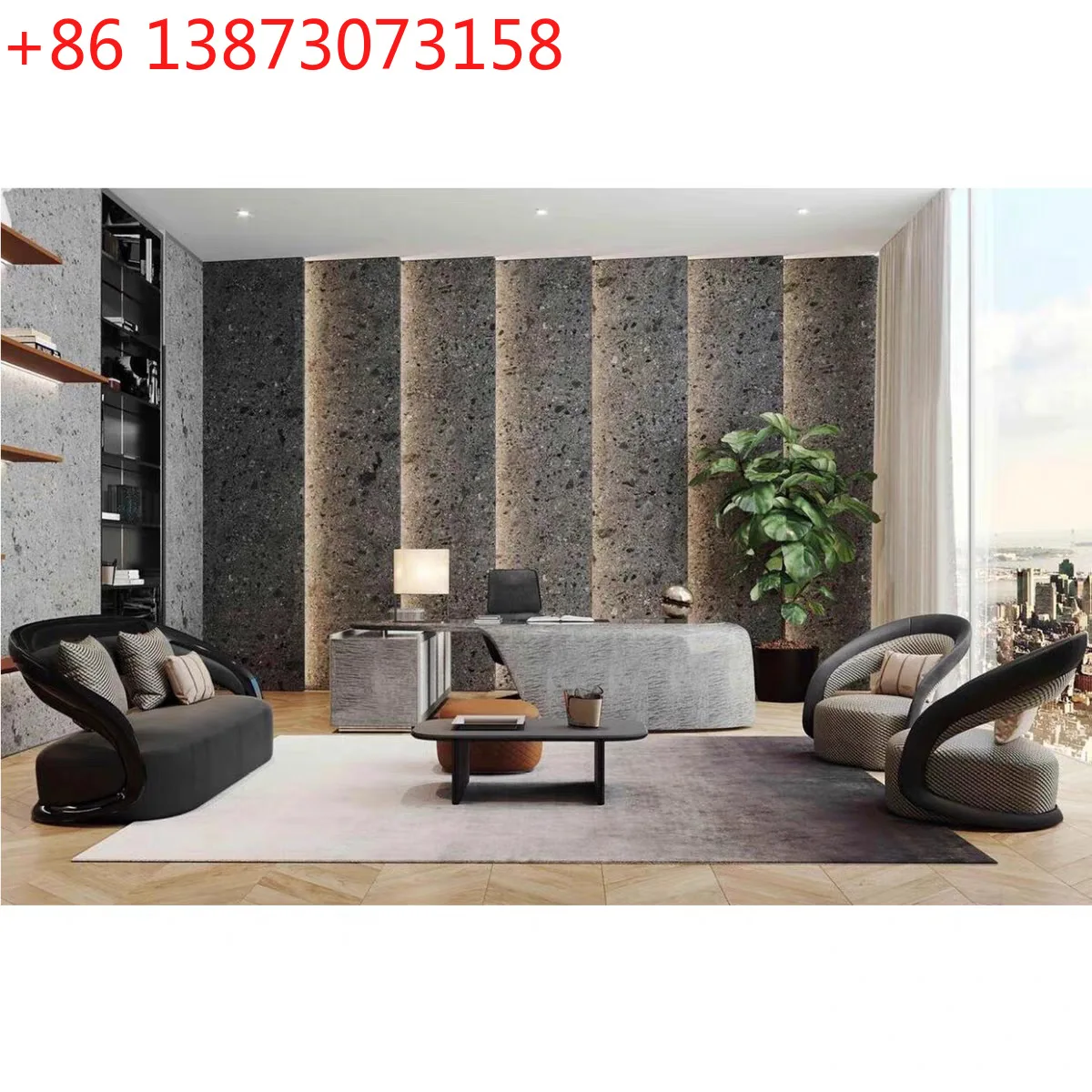 Solid wood sofa, new product, Italian light luxury mansion villa living room fabric furniture