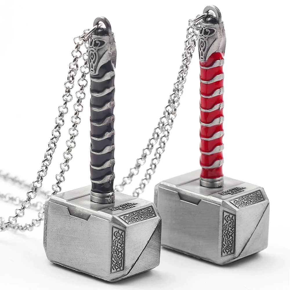 

Thor's Hammer Necklace for Men Accessories Marvel Avengers Alliance Pendant Retro Viking Odin Hammer Necklace