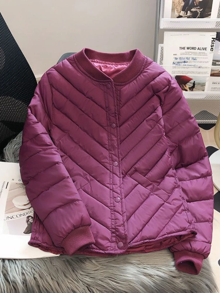 2024 New Down Cotton Jacket, Female Small Figure, Winter Pink Slim Baita Short Cotton Jacket, Warm and Trendy Outerwear