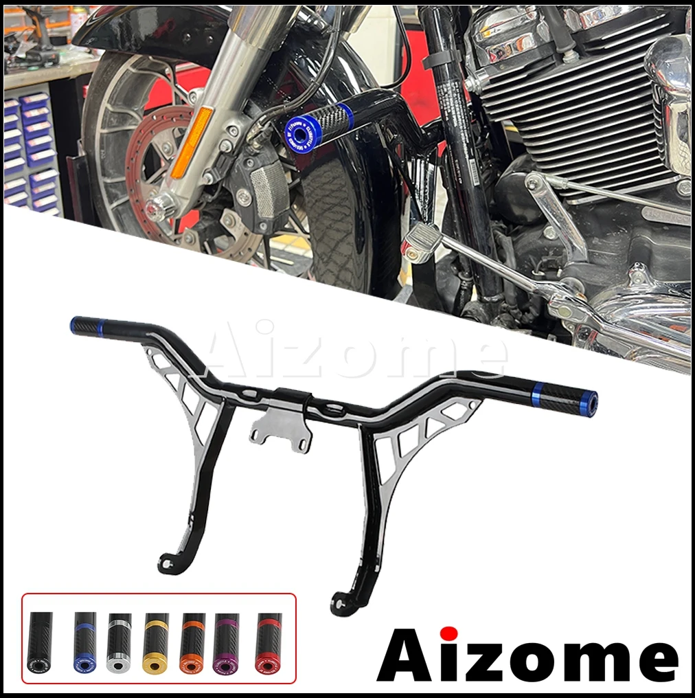 Front Crash Bar Motorcycle Black Highway Falling Protector For Harley Touring FLHT FLHTCU FLHTCUL FLHTP FLRT FLHX FLHXST FLHXS