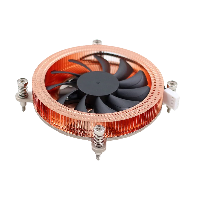 All-in-One Desktop Computer CPU Pressurizing-down Style Ultra-Thin 1U Pure Copper Heat Pipe Mute Radiator Fan