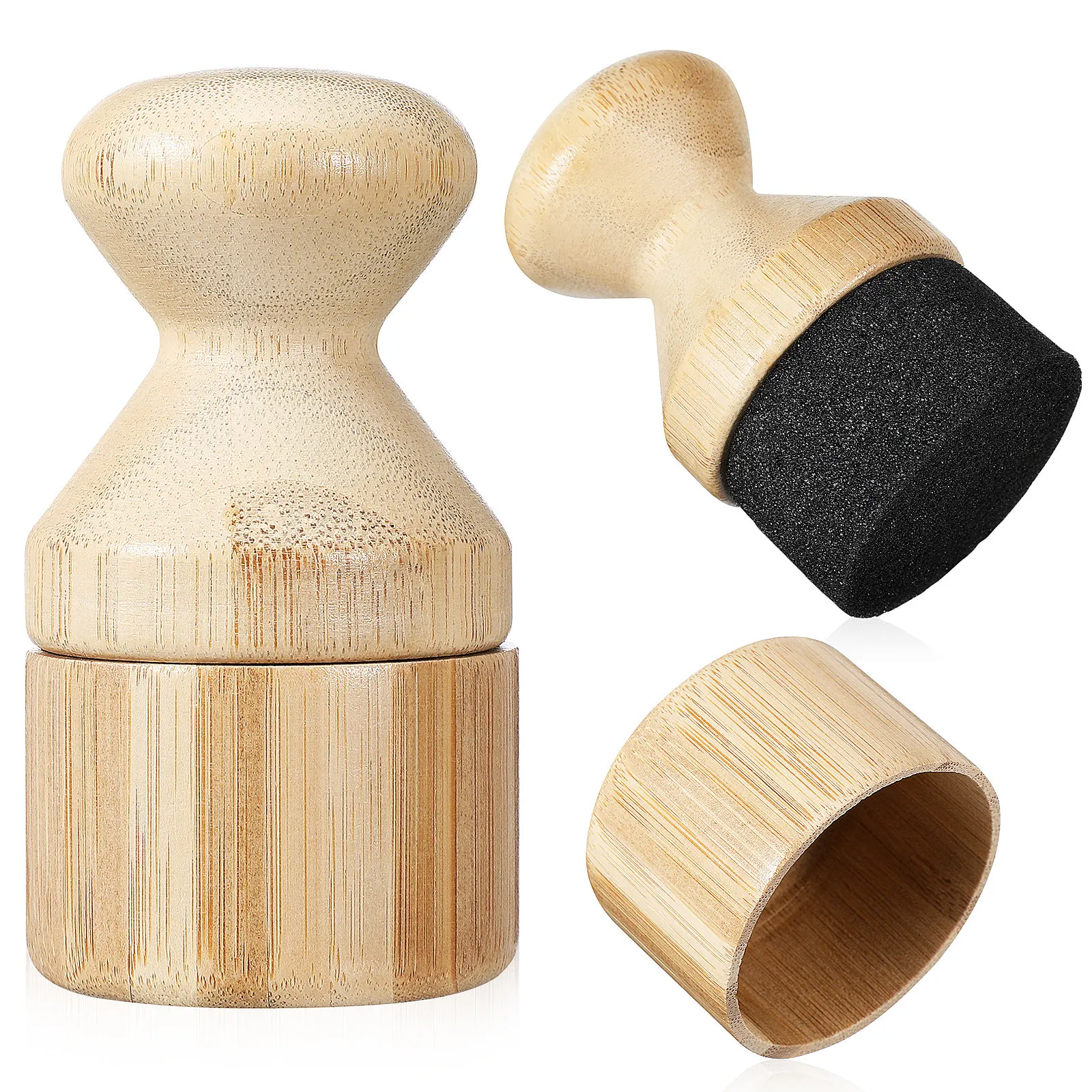 2Pcs Bamboo Cutting Board Oil and Wax Applicator with Protective Lid Even Distribution Sponge for Wooden Boards Butcher Blocks