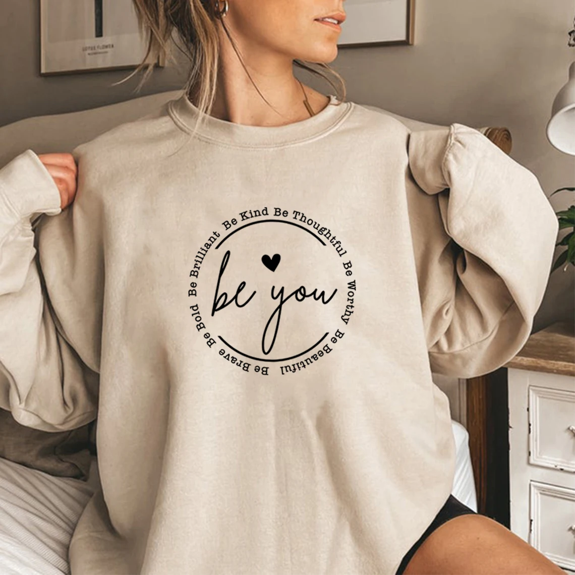 Be You felpa Be You felpa con cappuccio donna felpe a maniche lunghe Pullover Casual felpe con cappuccio regali motivazionali regalo di ispirazione