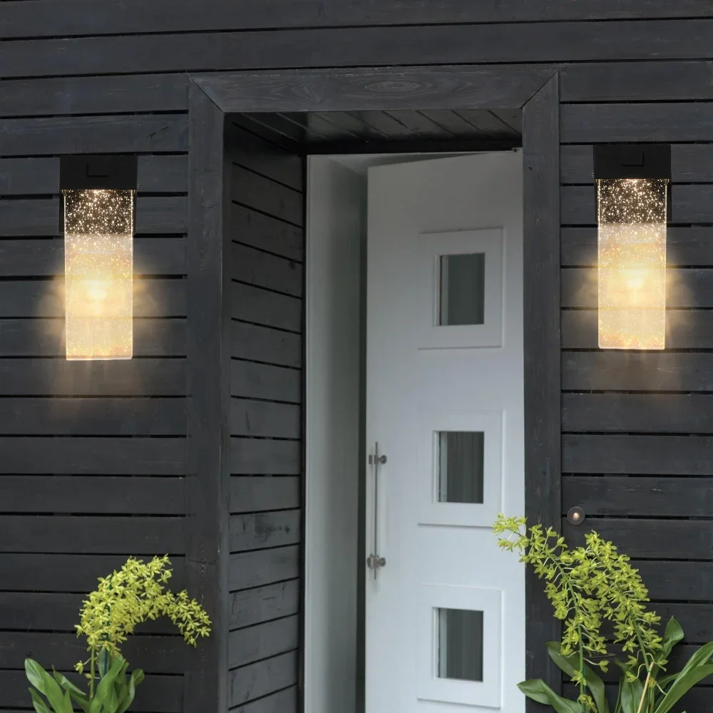 Contemporânea LED Outdoor Lâmpadas de Parede de Cristal, Simplicidade Lâmpadas, Impermeável, Varanda, Corredor, Pátio, Villa, Portão, Hotel, 2 Packs