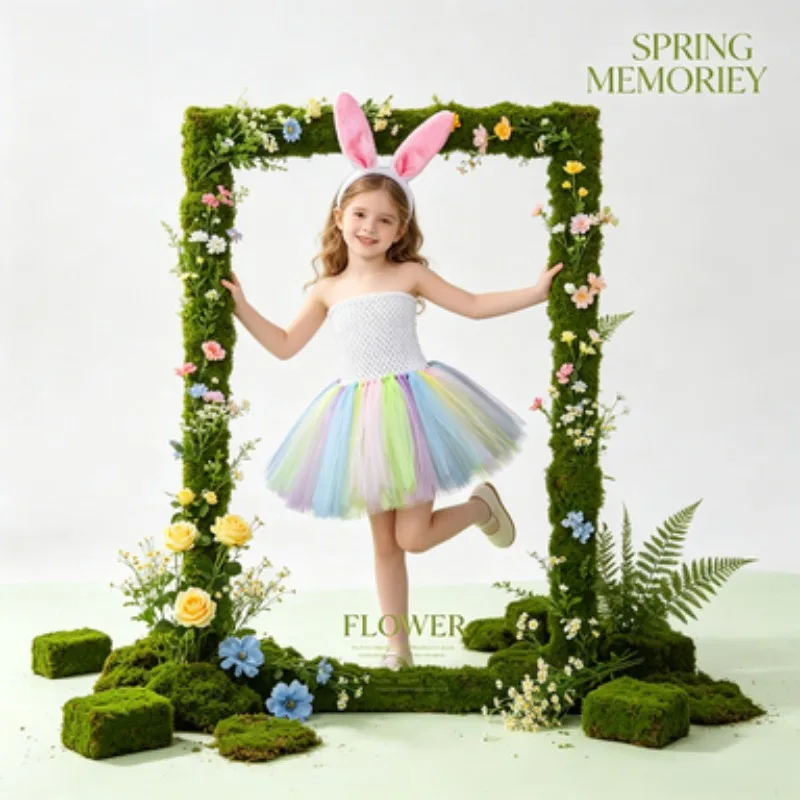 Little girl's multi-layer tulle dress, cute style outfit, kids' party and performance clothes, suitable for daily casual wear