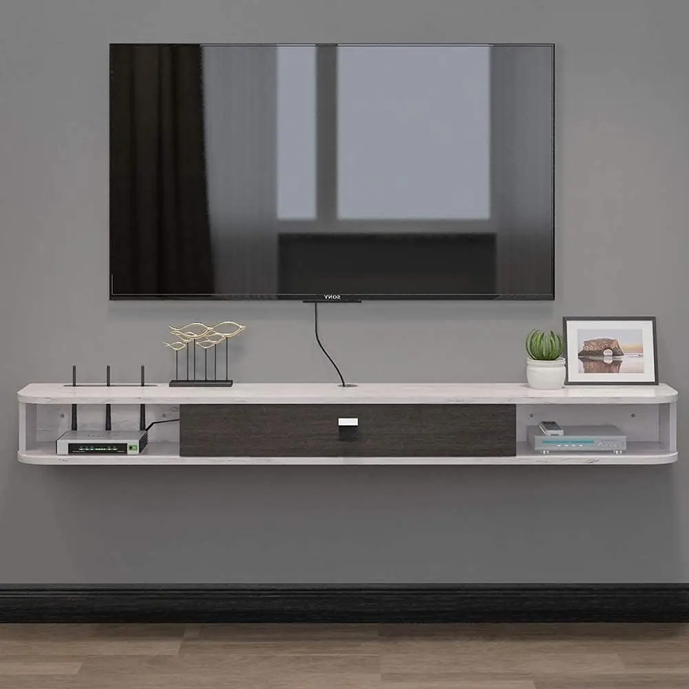 Floating TV Console,55'' Wall-Mounted Media Console,Floating Cabinet,Modern Floating Stand,Under Entertainmen