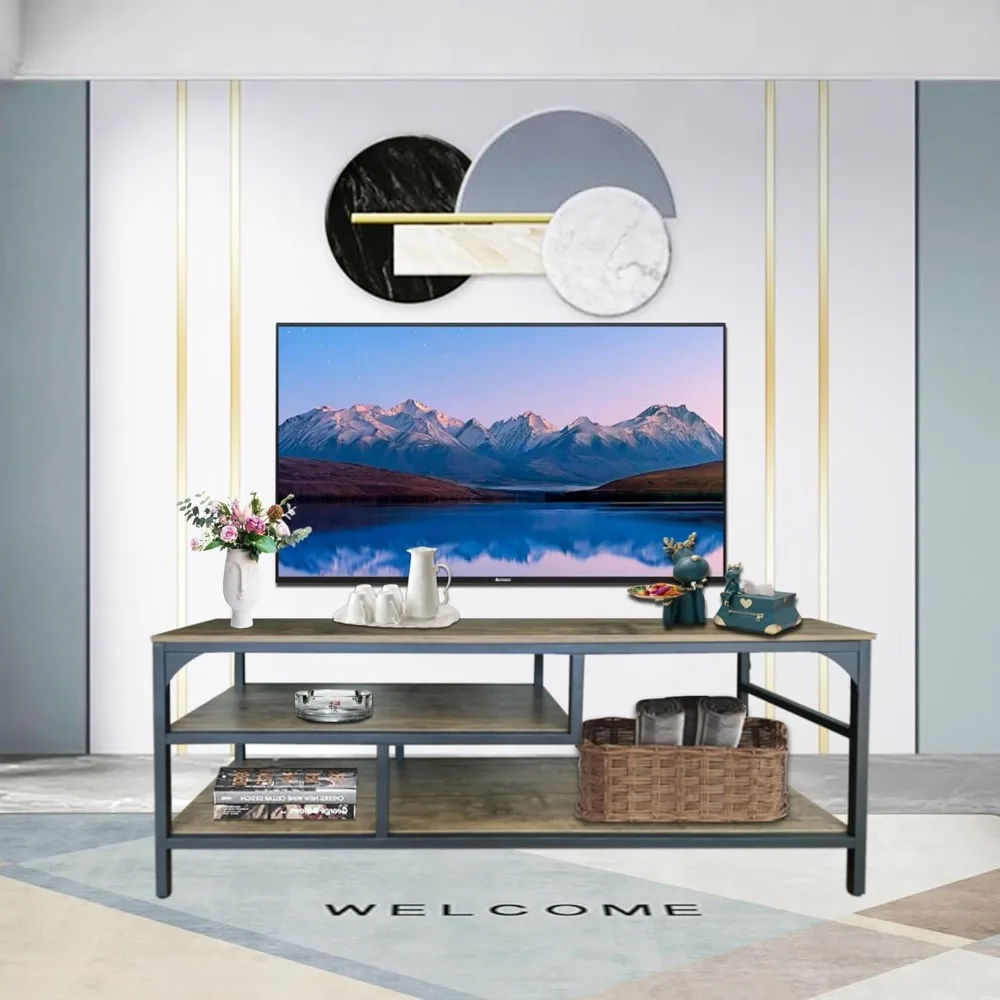 

Open Shelving Storage for Living Room Bedroom, 3-Tier Stand for TV Media Console Table
