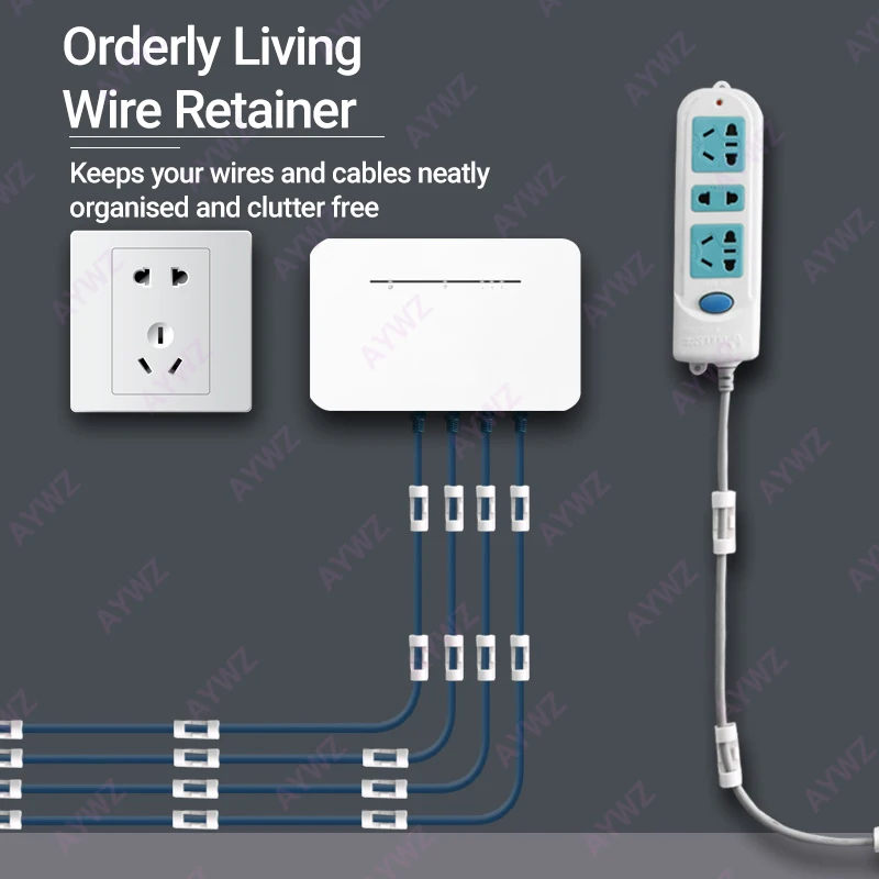 No-punch Cable Manager, Wall Sticker, Traceless Wire Storage, Fixed Self-adhesive Wire Clip, Network Cable Routing Artifact