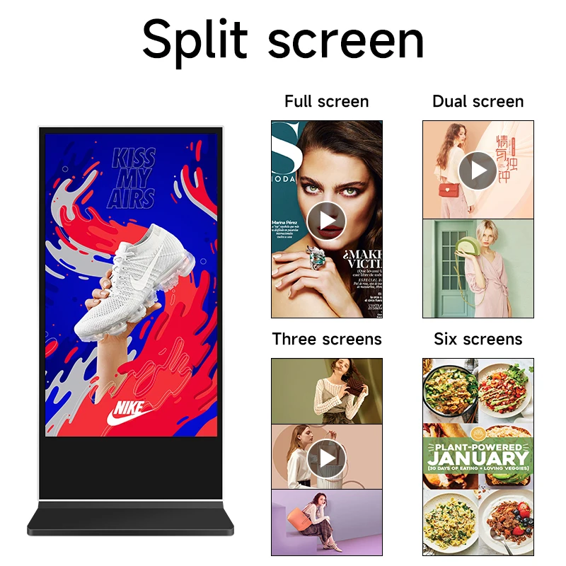 55 Inch Touch Screen Vertical Lcd Panel Stand Advertising Display Led Advertising Machine Full hd Big Advertising Screen
