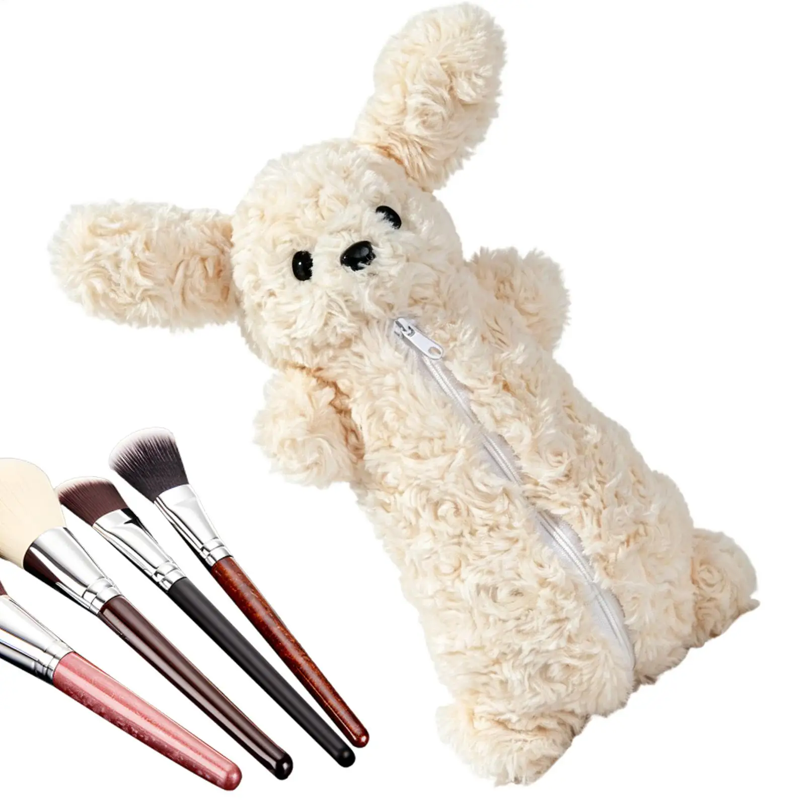 Plush Pencil Case Large Capacity 3D Cartoon Animal Plush Pouch Pencil Case for Boys Girls Teens Students Stationery Equipment
