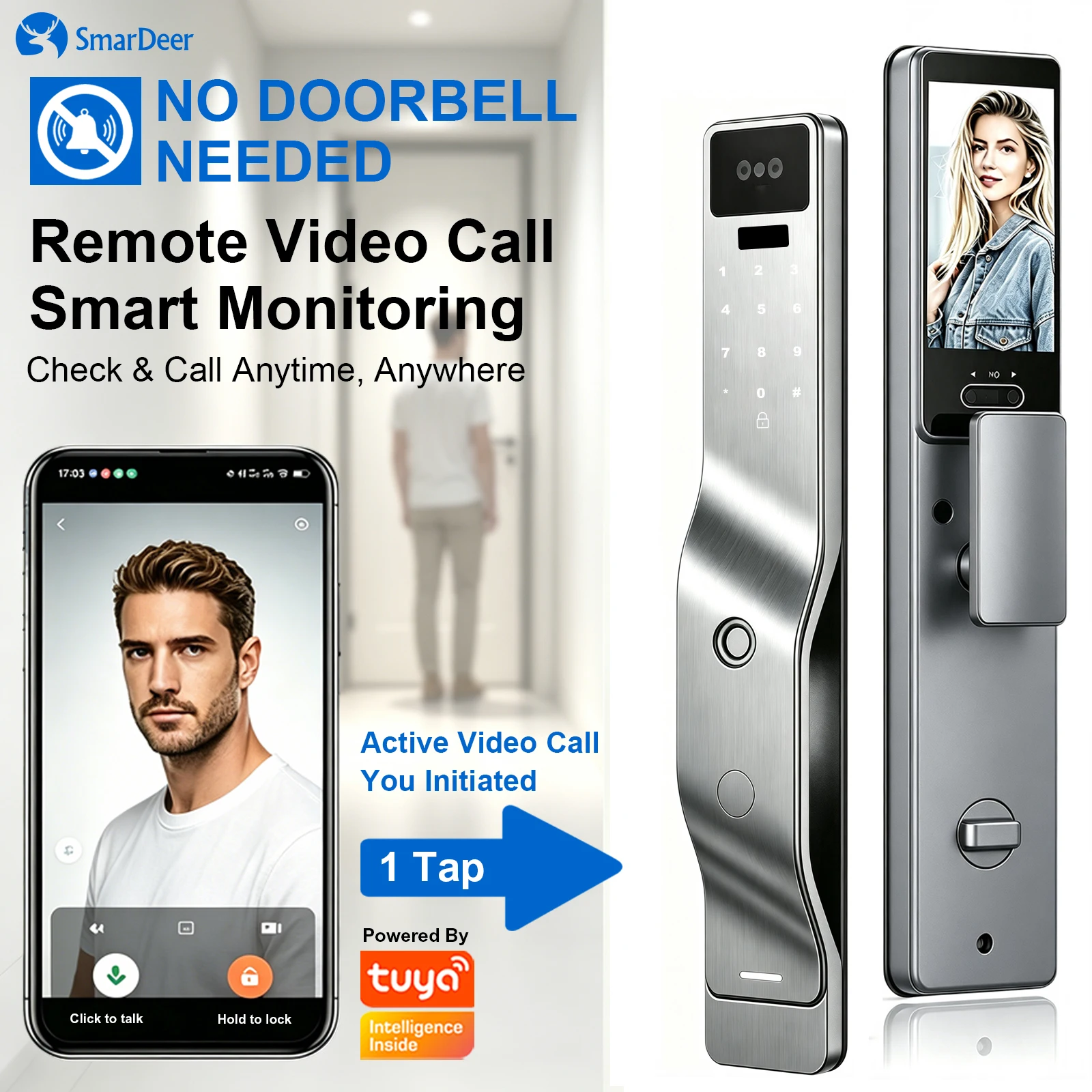 SmarDeer ระบบล็อกประตูอัจฉริยะ - Home Security No Subscription บทวิจารณ์และราคา