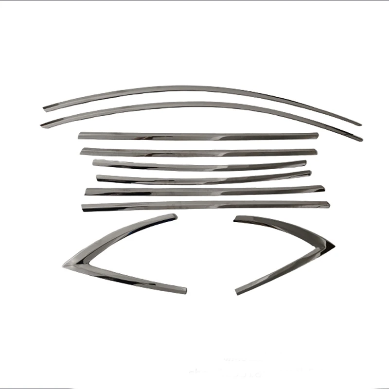 Exterior Window Molding For Tesla Model Y 3 2017-2023 steel Chrome black Carbon Strip Sill side Cover Trim 10pcs Car Accessories