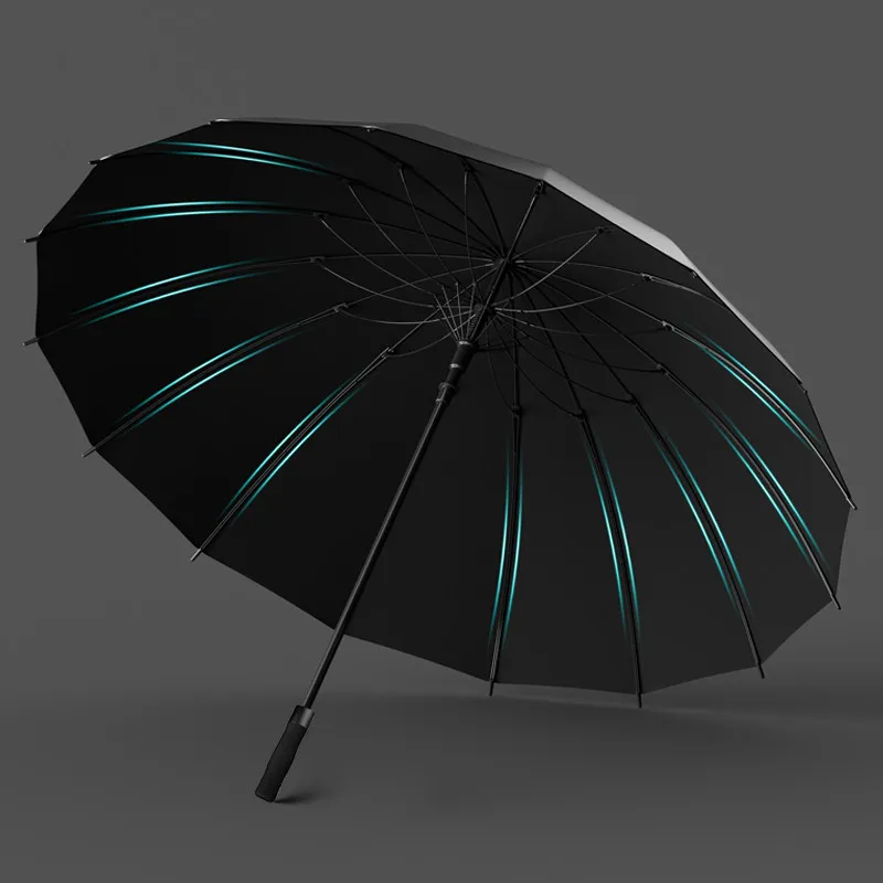 Large Reinforced Long Umbrellas Windproof Rain Sun Parasol with Thickened Canopy Sturdy Commute Umbrella Durable Travel Umbrella