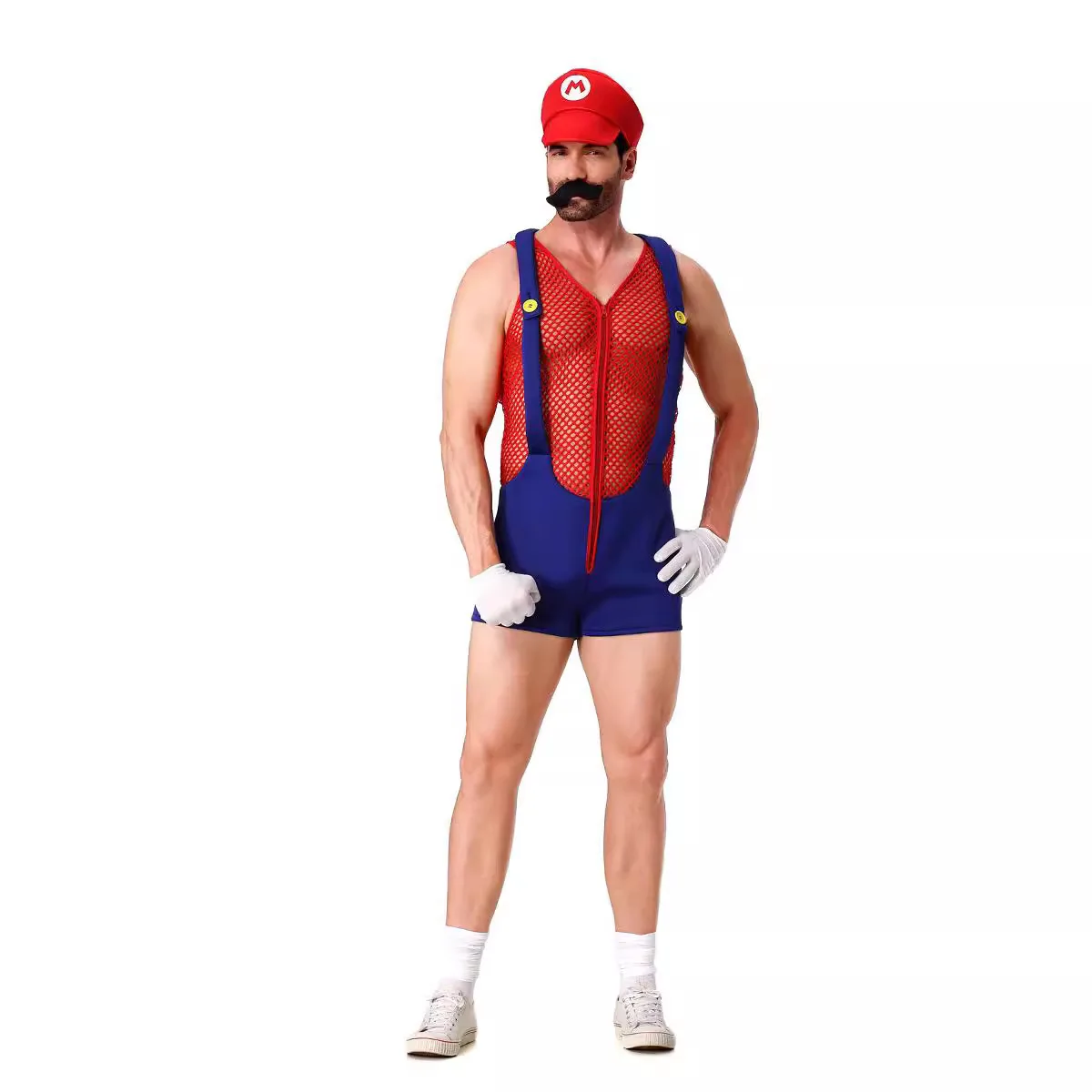 Halloween Costume de Cosplay Anime avec Chapeau pour Homme Ensemble d e Barrage d e Plombier Frère Déguisement de ixde Carnaval