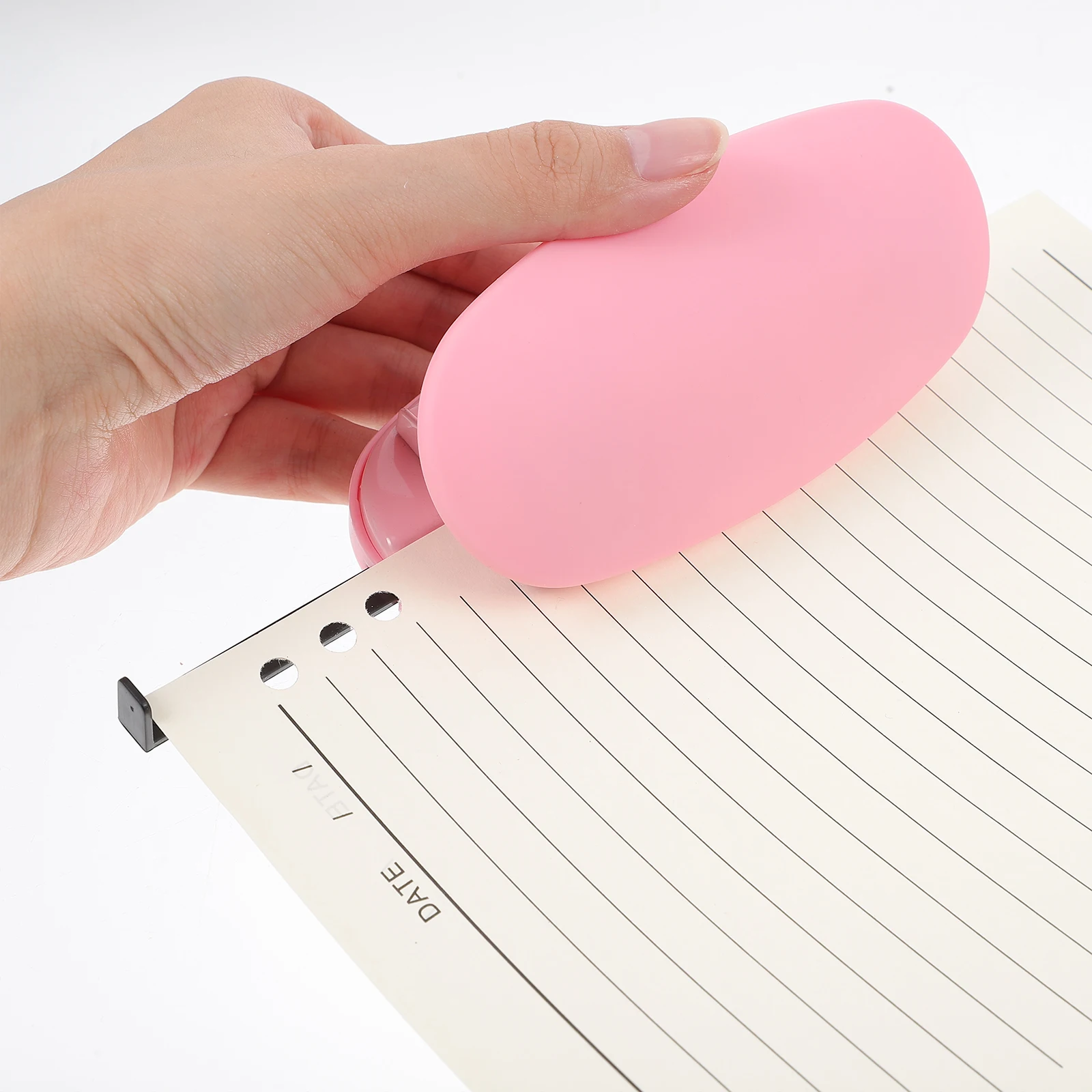 

Hole Puncher 6cm Double Hole Pink Manual Punch for Paper Tags Card Craft Office School Supplies Storage Painting Art Sewing