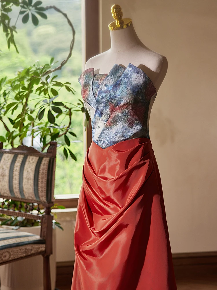 

Свадебное вечернее платье Ele с ремешком на бретельках и хвостом для свадебных помолвок, женское высококачественное роскошное платье Dr