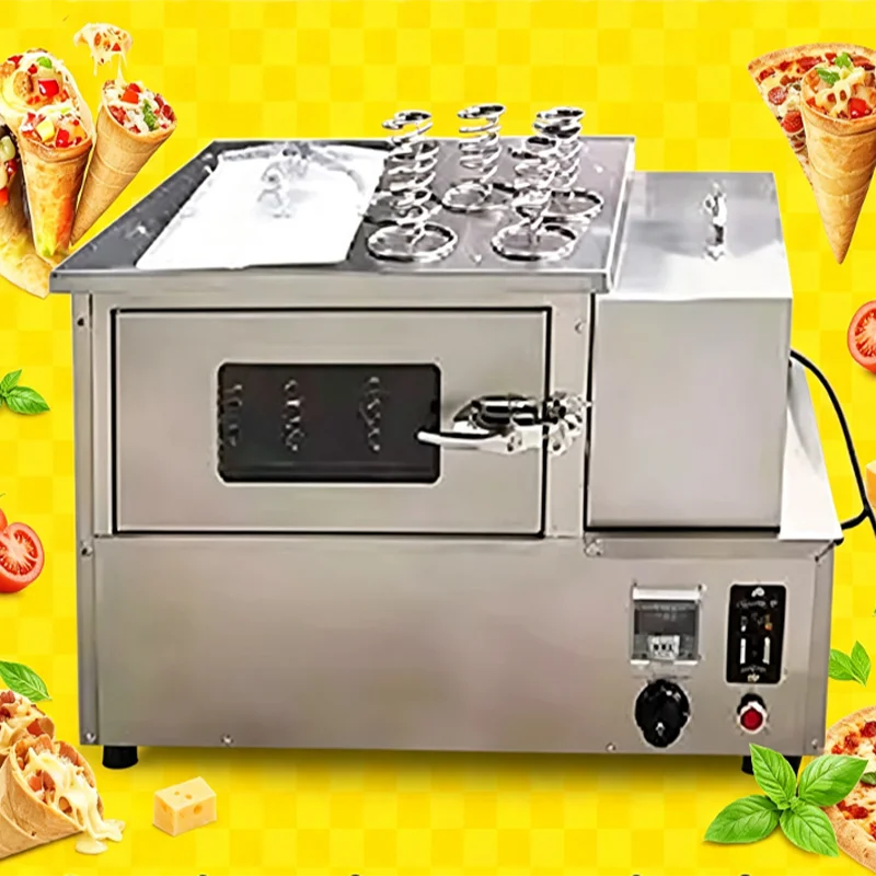 Full Stainless Steel Rotary Pizza Oven Independent Temperature   Control For Handheld Cone Pizza Production