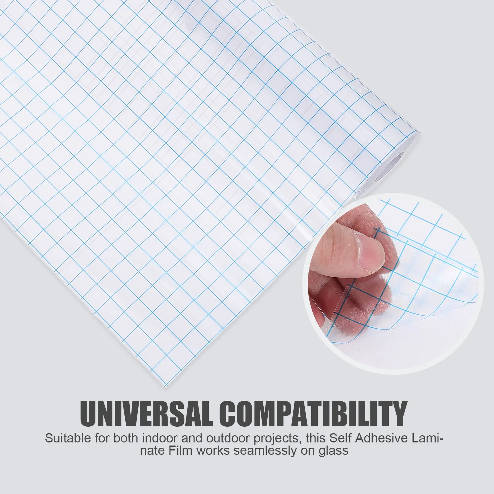 1 Roll Clear Self Adhesive Laminating Film with Grid for Precise Vinyl Transfer Tape Stickers Signs Wood Glass Walls Ceramics