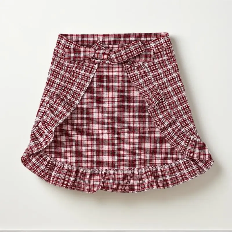 Avental Quadrado Xadrez de Meia Cintura em Algodão, Resistente a Manchas e Respirável, para Cozinha Doméstica e Trabalho, Acessório de Cozinha