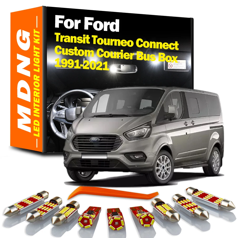 MDNG For Ford Transit Tourneo Connect Custom Courier Bus Box 1991-2021 Vehicle Lamp LED Interior Dome Map Light Kit Car Led Bulb