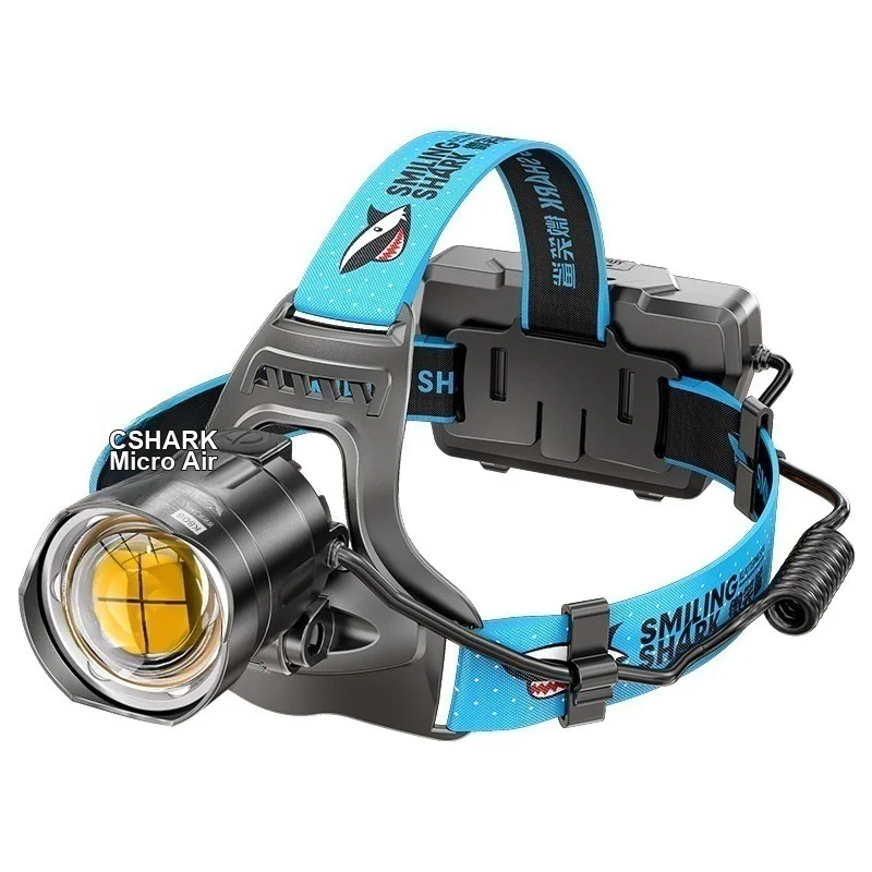 Strong Light Induction Headlamp Rechargeable Adjustable Focus Aluminum Alloy Protective Head Lamp for Outdoor Cycling