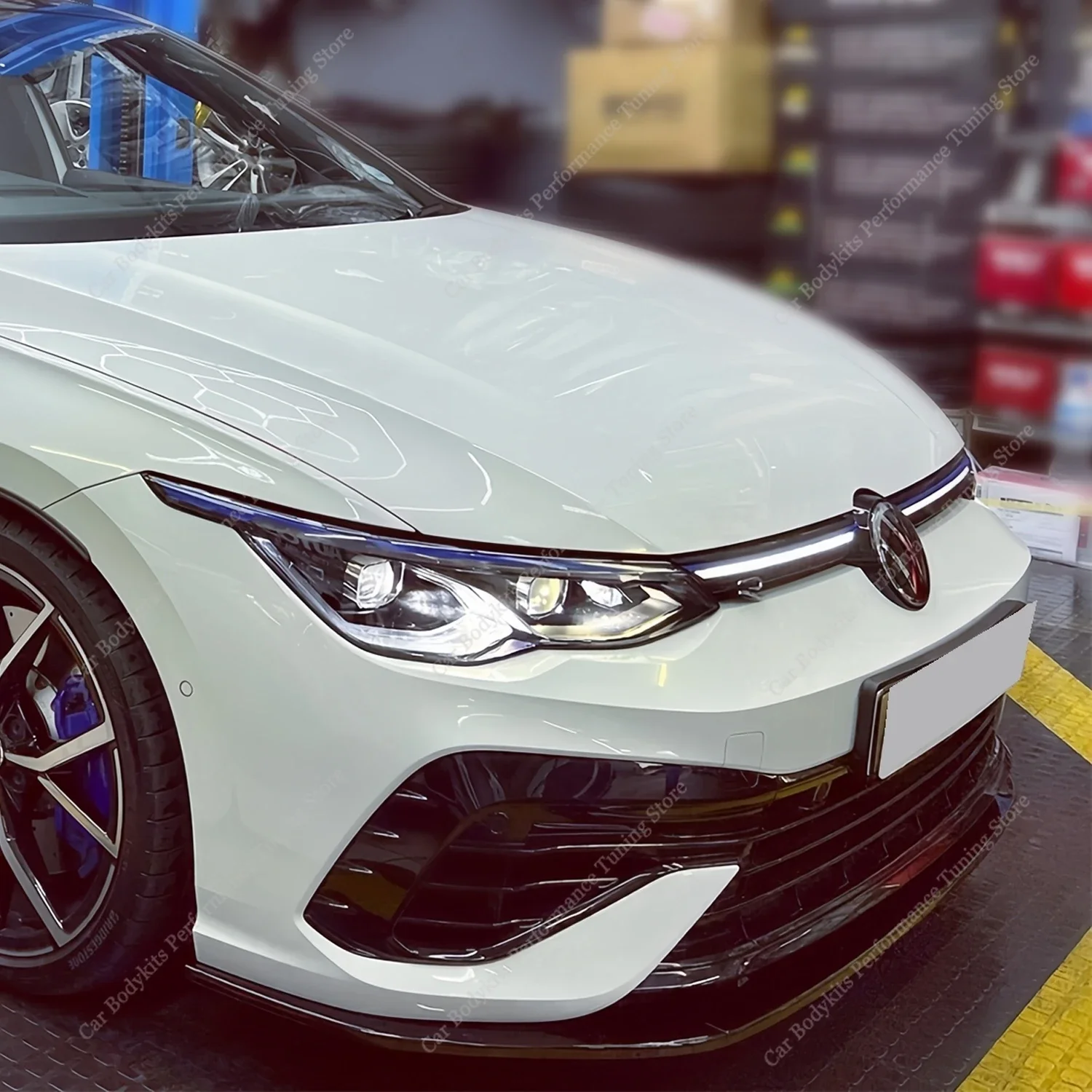 Maxton Style Car ABS Front Bumper Lip Spoiler Splitter For Golf MK8 8GTI GTD GTE R R-Line GTI Clubsport 2020-2024 Pre-Facelift