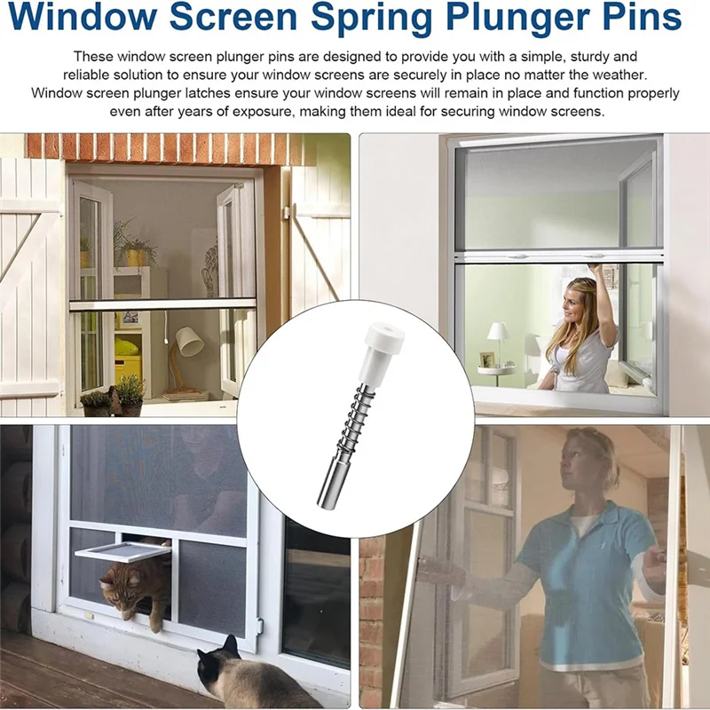 30 Pack Window Screen Plunger Latches 5/32 Inch X 1-1/2 Inch,For Aluminum Window Screens,Plunger Latch Clips-AB52