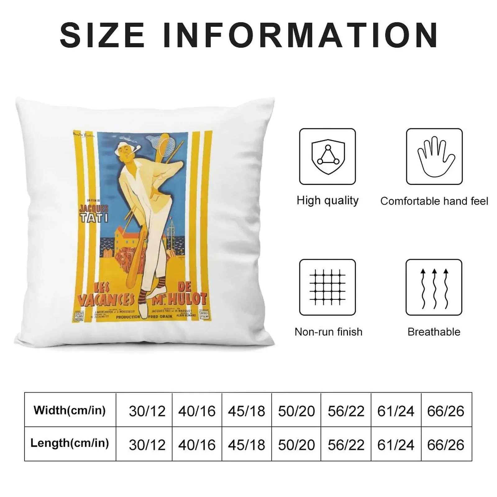 Mr. Hulot's Holiday - Les Vacances de Mr. Hulot - Jacques Tati Throw Pillow Christmas Pillows Cushion Cover pillow