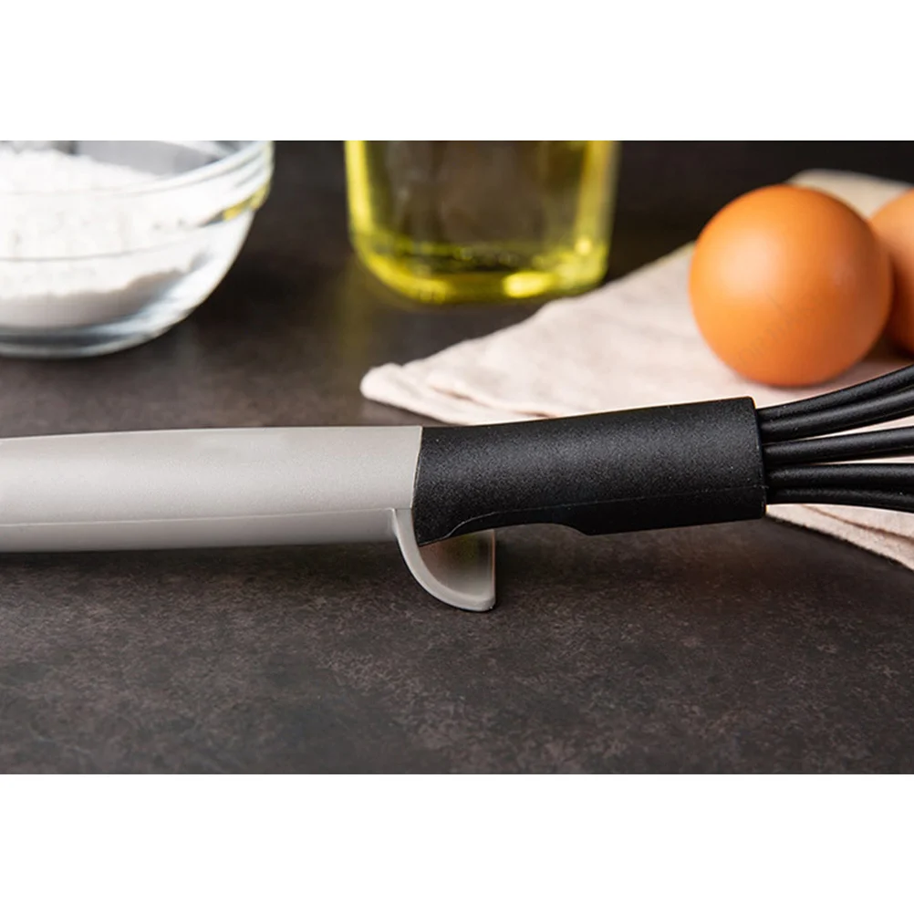 

Manual Egg Beater Stirrer Handheld Whisk Mixer Baking Tool Frosted Pp Head Heat Resistant 220°C Reinforced Nylon Grey Kitchen