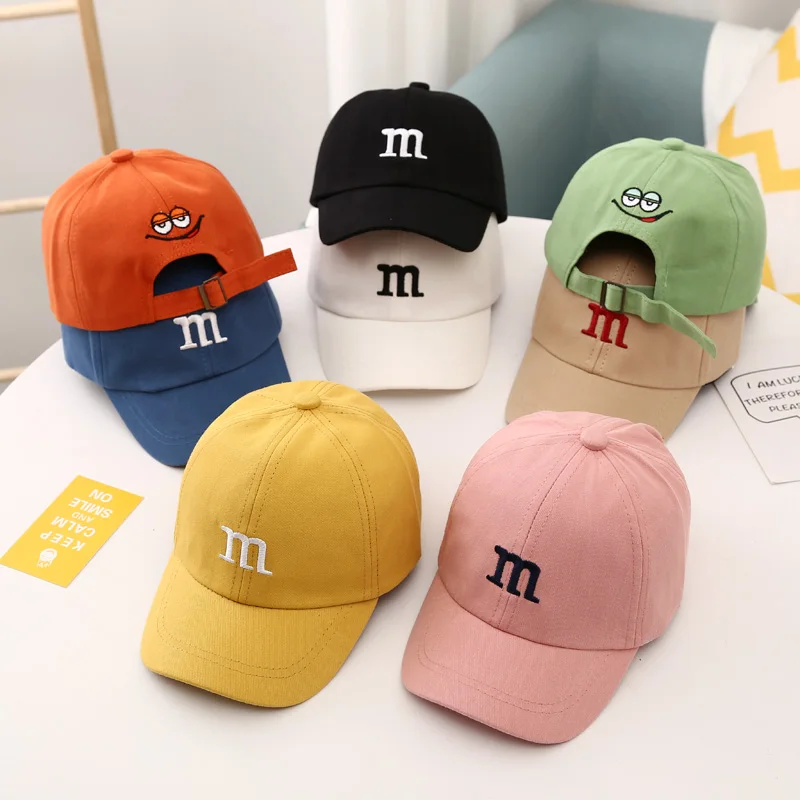 

Letter Baby Baseball Cap Boys Girls Outdoor Sun Visors Cotton Breathable Kids Duck Tongue Hat Cartoon Peaked Caps 벙거지모자 キャップ キッズ