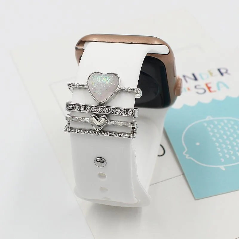 Accessories Bracelet Metal Charms Band for Iwach Metal Charms Decorative Ring Diamond Ornament Smart Watch Strap